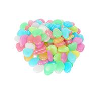 moinkerin 100 Pezzi Pietre Luminose Colorate, Pietre di Ciottoli per Giardino Passerella, Decorazione Contenitore Acquario per Pesci, Ghiaia di Resina Decorativa (Colore-100pezzi)