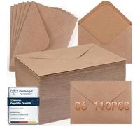 moinkerin 110 Pezzi Buste C6 130g/m² Marrone per il fai da te, inviti di Nozze, Biglietti di Ringraziamento