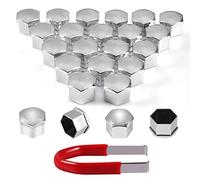 moinkerin 20 Pezzi Tappi a Vite Ruota Universale 17mm Copridadi Coperture Copricerchi Plastica per Auto-Non Adatto alla Q7(Argento, 17mm)
