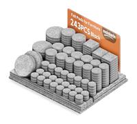 moinkerin 243 Pezzi Feltrini Autoadesivi per Sedie Rotondi 5mm Spessore Feltrini per Mobili Pesanti Antigraffio y Antirumore Taglia Ogni Forma Divano Grigio