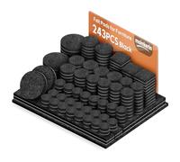 moinkerin 243 Pezzi Feltrini Autoadesivi per Sedie Rotondi 5mm Spessore Feltrini per Mobili Pesanti Antigraffio y Antirumore Taglia Ogni Forma Divano Nero