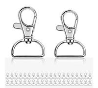 moinkerin 40 Pezzi Ganci Portachiavi Moschettoni Portachiavi (D Forma-2 Dimensioni) per l'Artigianato Fai-da-te, la Lavorazione della Resina e la Creazione di Gioielli