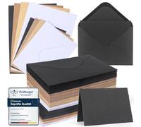 moinkerin 56 Pezzi A6 Carta Kraft 230g/m² Colore Con 56 Pezzi C6 Busta Cartoline Vuote 120g/m² per il fai da te, inviti di Nozze, Biglietti di Ringraziamento