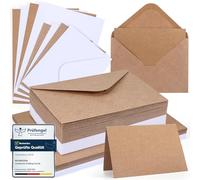 moinkerin 56 Pezzi A6 Carta Kraft 250g/m² Bianco+Marrone Con 56 Pezzi C6 Busta Cartoline Vuote 120g/m² per il fai da te, inviti di Nozze, Biglietti di Ringraziamento