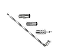 moinkerin Antenna Radio 103cm Telescopiche con Spina F e 2 Adattatori di Accoppiamento Coassiale IEC Antenna Ricambio in Acciaio Inox, Antenna Universale per FM Radio TV, 7 Sezioni