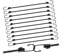 moinkerin Cinghie Corde Elastiche con Gancio,12 Pezzi 30CM Corda Elastica Resistente Gancio Elastico per il Fissaggio di Bagagli, Portabagagli, Campeggi, Motociclette e Teloni