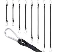 moinkerin Corde Elastiche con Moschettone,8 Pezzi 30CM/60CM/80CM/100CM Corda Elastica Resistente Gancio Elastico per il Fissaggio di Bagagli, Portabagagli, Campeggi, Motociclette e Teloni