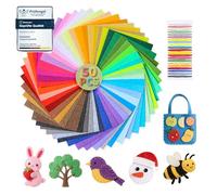 moinkerin Feltro in Fogli, 50 Colori Feltro Colorato 10X10cm Pannolenci Colorati Morbido Feltro e Pannolenci per Lavori Manuali Fai da te, Cucito, Arti e Mestieri del Foglio di Feltro (10X10CM)