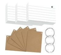 moinkerin Schede A6 300 pezzi bianche e multicolori con 4 anelli e 6 schede kraft per studio, casa e ufficio