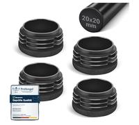 moinkerin Tappi Lamellari Rotondi 20mm Tappo in Plastica Rotondo,Tappi Terminali Rotondi per Tubo in Metallo, Sedie, Tavoli, Ripiani, 4 Pezzi Tappo Terminale Rotondo