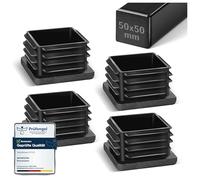 moinkerin Tappi Quadrati 50mm Tubo Quadrato in Plastica, Tappi per Sedie Quadrati per Tubo in Metallo, Sedie, Tavoli, Ripiani, 4 Pezzi Tappi a Lamelle