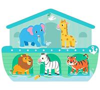 MoinKidz - Puzzle 5 pezzi Arca di Noè, scena religiosa in legno per bambini dai 3 ai 5 anni, giocattolo educativo prescolare della Bibbia cristiana per i più piccoli