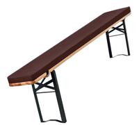 moismk Cuscini Imbottiti per Panche 120x40 100x40 80x40 220x25 in Lino di Cotone, Cuscino per Panchina da Birra per Sagre, Giardino, Feste all’Aperto, Antiscivolo con Fibbia(Marrone Scuro,200x25x3cm)
