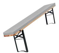 moismk Cuscini Imbottiti per Panche 120x40 100x40 80x40 220x25 in Lino di Cotone, Cuscino per Panchina da Birra per Sagre, Giardino, Feste all’Aperto, Antiscivolo con Fibbia(Grigio Chiaro,180x30x3cm)