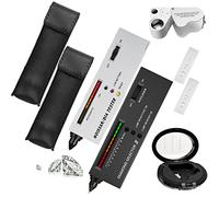 Moissan - Set di 2 tester di diamanti professionali ad alta precisione, con mini LED pieghevole, lente d'ingrandimento, 30 x 60 x