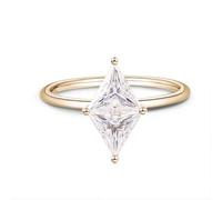 Moissanite, anello da donna in oro giallo 2 carati, triangolo moissanite, regalo di compleanno, 10 (15,9), Moissanite