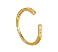 Moissanite - Anello da donna in oro giallo 9 K/14 K, con croce regolabile, 14 (17,2), Moissanite