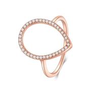 Moissanite, anello di fidanzamento da donna in oro rosa, 9 K/14 carati, elegante lacrima da donna, 12 (16,6), Moissanite