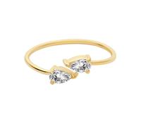 Moissanite, anello di fidanzamento in oro giallo 9 K/14 carati, regolabile, alla moda, elegante, per donna, 13 (16,9), Moissanite
