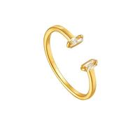 Moissanite - Anello in oro giallo 9 K/14 carati, regolabile, alla moda, elegante, da donna, 49 (15.6), Moissanite