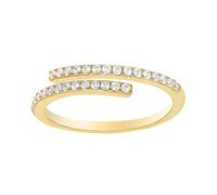 Moissanite - Anello in oro giallo 9 K/14 carati, regolabile, alla moda, elegante, da donna, 62 (19.7), Moissanite