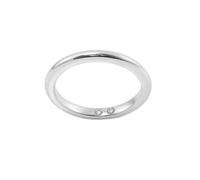 Moissanite, anello nuziale da donna in oro bianco 9 K/14 K/18 carati, semplice rotondo con moissanite regalo di compleanno, 21 (19,4), Moissanite