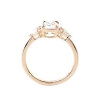 Moissanite Eternity, anello nuziale da donna in oro giallo a forma di api con 4 artigli forma ovale moissanite per moglie madre, 16 (17,8), Moissanite