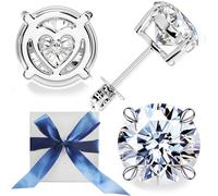 Moissanite - Orecchini a perno con diamanti per donne e uomini, in argento Sterling S925, per moglie, fidanzata, mamma, oro 18 carati, regali per figlia, sorelle, amici, per compleanno, anniversario