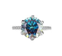 Moissanite rossa/verde/rosa da 5 ct for donna, colore D, diamante VVS1, argento sterling S925, fidanzamento e matrimonio(Multicolor,6)