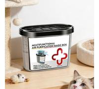 Moisture Proof Dust Control Box - Carbon Odor Neutralizer Housing, Reusable Drying Granule Circulation Module, Power Free Collection Organizer Device | Closet Living Space Animal Zone