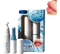 Moisturizing Foaming Lip Mask And Balm Set,Vitamin E Exfoliate Hydrates and Nourishing Lips,Refreshing Soothing Nourishing Lip,Reduces Lip Lines (Blue)