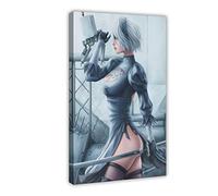 MOIT Adventure Games Nier Automata 2B - Poster su tela, decorazione da parete, per soggiorno, camera da letto, 60 x 90 cm
