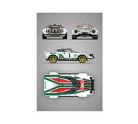 MOIT Lancia Stratos HF - Poster su tela per auto, decorazione camera da letto, per sport, paesaggi e ufficio, idea regalo, 30 x 45 cm