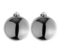 Mojawo 2 palline decorative per albero di Natale, 25 cm, colore argento