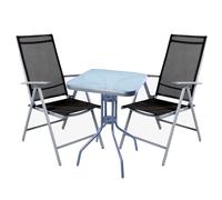Mojawo® 3 pezzi Set bistrot set bistrot 60 x 60 cm vetro/alluminio/metallo ar...