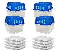 Mojawo 4 pezzi Box Intensiv Fresh Deumidificatore antimuffa e odori con 8 sacchetti di ricarica da 400 g granulati