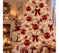 Mojawo 6 palline XL per albero di Natale, colore rosso, Ø 15 cm