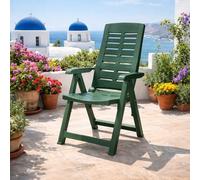 Mojawo, comoda poltrona pieghevole, regolabile in 5 posizioni, resistente alle intemperie, adatta per il campeggio, la terrazza, il giardino e il balcone, di colore verde