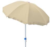 Mojawo Ombrellone da spiaggia, parasole da giardino, pieghevole, in poliestere, beige, diametro 2 m, protezione dai raggi UV