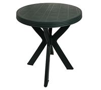 Mojawo Tavolo da bistrot in plastica, diametro 70 cm, verde, rotondo, da balcone, da giardino, da terrazza, da campeggio