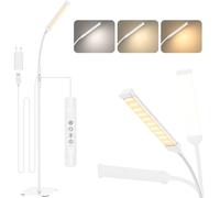 Mojimdo 120 LED Lampada da Terra Touch Control [3 Colori e 10 Luminosità] Lampada da lettura LED Sottile da Terra, Timer 1H Lettura Piantana per Camera da Letto, Ufficio, Soggiorno-Adattatore Incluso