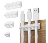 Mojimdo 5 Pack Organizer a Clip per Cavo, supporto a clip per cavo di ricarica Micro USB Tipo C iPhone USB a Lightning, organizzatore di cavi adesivo per parete auto comodino sotto la scrivania