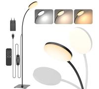 Mojimdo Lampada da Terra con Telecomando, Lampada da Lettura LED Slim a Piedi, Luce a Collo d'Oca Flessibile Regolabile Dimmerabile per Camera da Letto, Ufficio, Soggiorno per Bambini