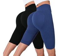 mojingder 2 Pezzi Leggins Anticellulite Donna Pantaloncini Donna Estivi Leggins Corti Leggings Compressione Graduata Lipedema Leggings Cellulite Push Up Sculpture Sportivi Yoga e Uso Quotidian S-3XL