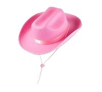 mojingder Cappello Cowboy Rosa con Decorazione Soffice e Glitterata per Donna,Ragazza - Set da West Travestimento,Festa,Carnevale,Cappello Cowgirl Bambina,Misticismo retrò