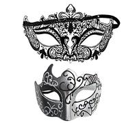 mojingder Maschere Veneziana,Halloween Maschera Mascherata Coppia Pizzo Occhio da Ballo Mascheras Carnevale per Donna Uomo Festa Vesti gli Accessori Halloween,Mascherine Carnevale,Mysteriöse Mode