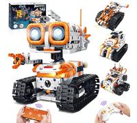 MOJINO Robot Telecomandati per Bambini 5 6 7 8 9 10 11 12 13 14+ Ans Garcon, 4 in 1 Con App Giocattolo Da Costruzione Programmabile App Con App Giocattolo Di Costruzione Telecomandato Robot