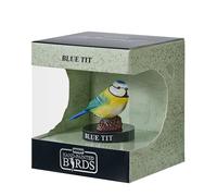 MOJO Blue Tit Garden Bird Enthusiast Collection Serie 1, statuette dipinte a mano, giocattoli da collezione per animali selvatici, sculture dettagliate con codice QR per fatti divertenti