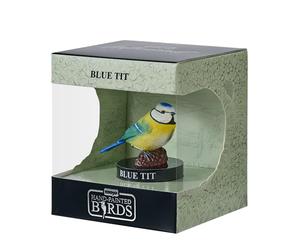 MOJO Blue Tit Garden Bird Enthusiast Collection Serie 1, statuette dipinte a mano, giocattoli da collezione per animali selvatici, sculture dettagliate con codice QR per fatti divertenti
