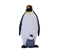 Mojo pinguino imperatore con cucciolo - figurina dipinta a mano